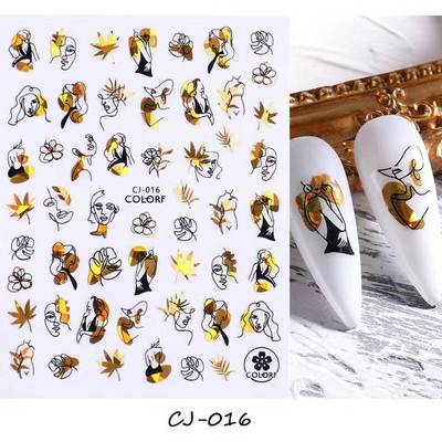 1 τεμ Bird Flower 3D Platinum Nail Αυτοκόλλητο Φυτό Φύλλο Αστερισμός Maskmanicure Foils Nail Art Φιλμ DIY Διακόσμηση