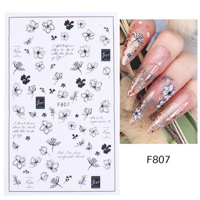 1 τεμ Bird Flower 3D Platinum Nail Αυτοκόλλητο Φυτό Φύλλο Αστερισμός Maskmanicure Foils Nail Art Φιλμ DIY Διακόσμηση