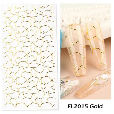 1 τεμ Bird Flower 3D Platinum Nail Αυτοκόλλητο Φυτό Φύλλο Αστερισμός Maskmanicure Foils Nail Art Φιλμ DIY Διακόσμηση