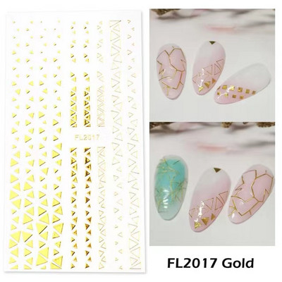 1 τεμ Bird Flower 3D Platinum Nail Αυτοκόλλητο Φυτό Φύλλο Αστερισμός Maskmanicure Foils Nail Art Φιλμ DIY Διακόσμηση