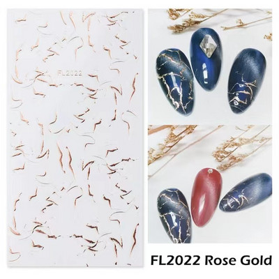 1 τεμ Bird Flower 3D Platinum Nail Αυτοκόλλητο Φυτό Φύλλο Αστερισμός Maskmanicure Foils Nail Art Φιλμ DIY Διακόσμηση