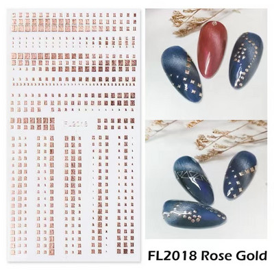 1 τεμ Bird Flower 3D Platinum Nail Αυτοκόλλητο Φυτό Φύλλο Αστερισμός Maskmanicure Foils Nail Art Φιλμ DIY Διακόσμηση