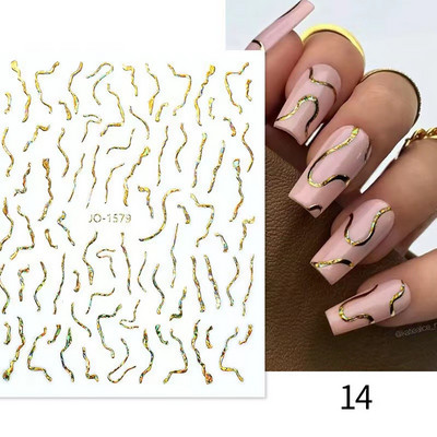 1 τεμ Bird Flower 3D Platinum Nail Αυτοκόλλητο Φυτό Φύλλο Αστερισμός Maskmanicure Foils Nail Art Φιλμ DIY Διακόσμηση