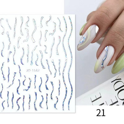 1 τεμ Bird Flower 3D Platinum Nail Αυτοκόλλητο Φυτό Φύλλο Αστερισμός Maskmanicure Foils Nail Art Φιλμ DIY Διακόσμηση
