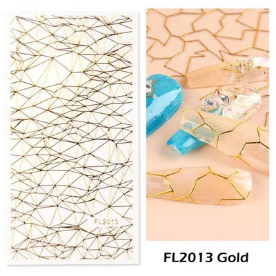 1 τεμ Bird Flower 3D Platinum Nail Αυτοκόλλητο Φυτό Φύλλο Αστερισμός Maskmanicure Foils Nail Art Φιλμ DIY Διακόσμηση