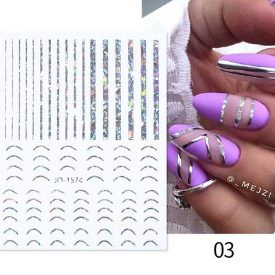 1 τεμ Bird Flower 3D Platinum Nail Αυτοκόλλητο Φυτό Φύλλο Αστερισμός Maskmanicure Foils Nail Art Φιλμ DIY Διακόσμηση