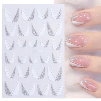 1 τεμ Bird Flower 3D Platinum Nail Αυτοκόλλητο Φυτό Φύλλο Αστερισμός Maskmanicure Foils Nail Art Φιλμ DIY Διακόσμηση