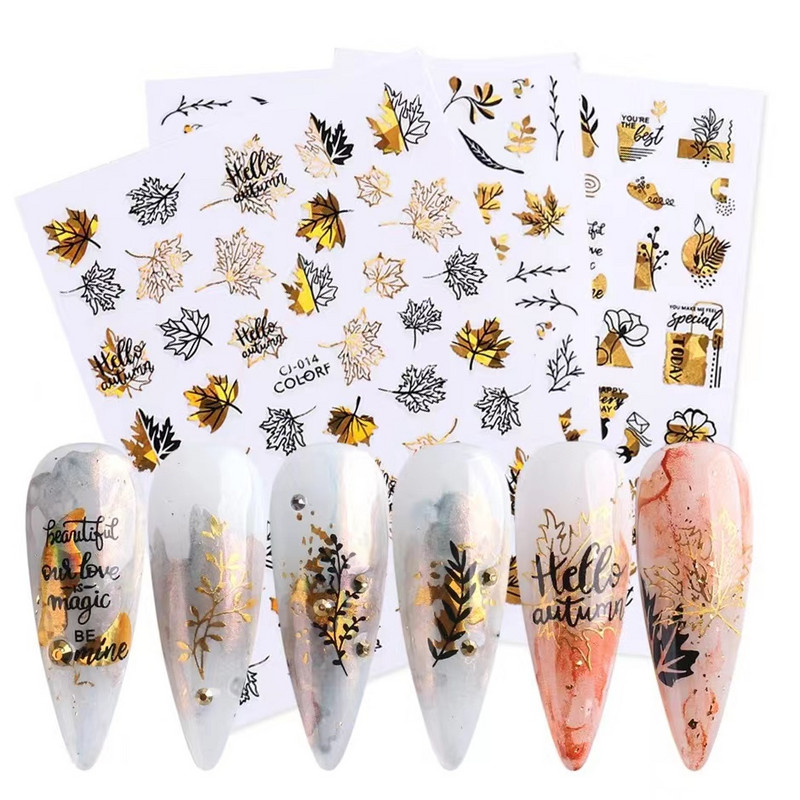 1 τεμ Bird Flower 3D Platinum Nail Αυτοκόλλητο Φυτό Φύλλο Αστερισμός Maskmanicure Foils Nail Art Φιλμ DIY Διακόσμηση