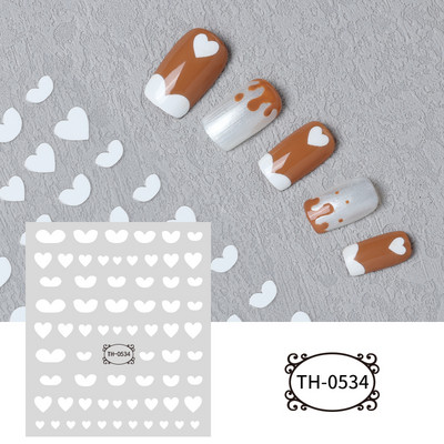 1 τεμ. Αυτοκόλλητο για νύχια με αυτοκόλλητα με λευκές ρίγες, αυτοκόλλητα αυτοκόλλητα με αυτοκόλλητα, σχέδιο νύφης, γραμμές καμπυλών, διακοσμητικά αξεσουάρ νυχιών