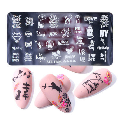 Σχεδιασμός πλάκας σφράγισης καλουπιών νυχιών, επαναχρησιμοποιήσιμη γρήγορη μεταφορά πολλαπλών χρήσεων Vintage πεταλούδα με χαριτωμένα μοτίβα DIY εργαλεία νυχιών προμήθειες