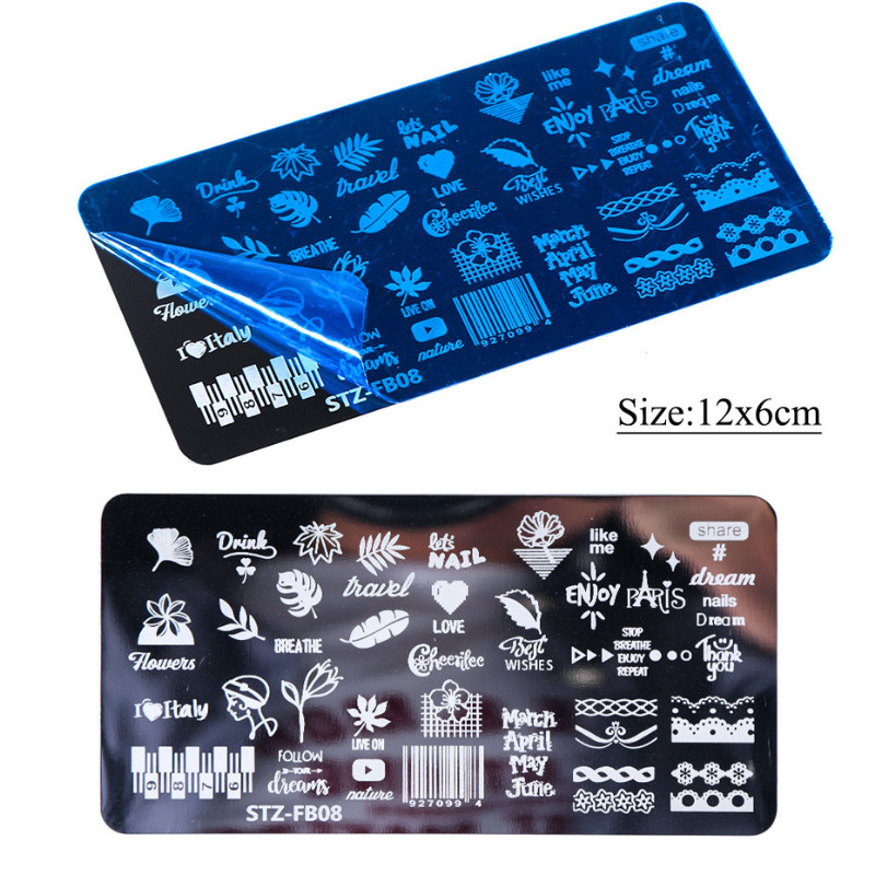 Σχεδιασμός πλάκας σφράγισης καλουπιών νυχιών, επαναχρησιμοποιήσιμη γρήγορη μεταφορά πολλαπλών χρήσεων Vintage πεταλούδα με χαριτωμένα μοτίβα DIY εργαλεία νυχιών προμήθειες