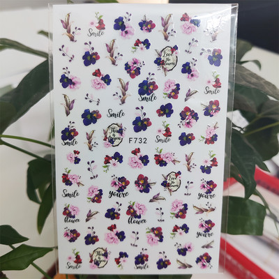 3D naljepnica za nokte Biljna linija Cvijet Male cvjetne naljepnice za nokte Samoljepljive naljepnice za dizajn za manikuru Nail Art Decoration