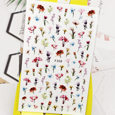 3D naljepnica za nokte Biljna linija Cvijet Male cvjetne naljepnice za nokte Samoljepljive naljepnice za dizajn za manikuru Nail Art Decoration