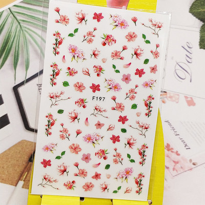 3D naljepnica za nokte Biljna linija Cvijet Male cvjetne naljepnice za nokte Samoljepljive naljepnice za dizajn za manikuru Nail Art Decoration