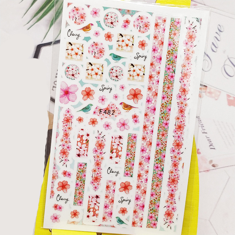 3D naljepnica za nokte Biljna linija Cvijet Male cvjetne naljepnice za nokte Samoljepljive naljepnice za dizajn za manikuru Nail Art Decoration