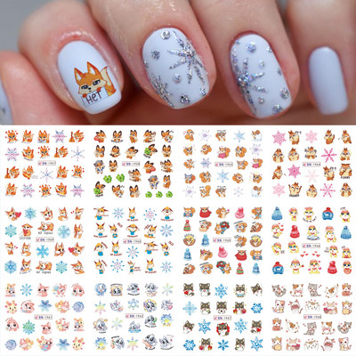 Armsad pingviiniküünekleebised lumi talv loomad vesiliugurid jõulupühade küünte kaunistustarvikute kleebis BEBN1945-1956