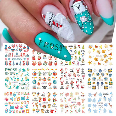 Armsad pingviiniküünekleebised lumi talv loomad vesiliugurid jõulupühade küünte kaunistustarvikute kleebis BEBN1945-1956