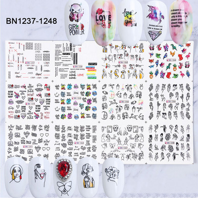 Armsad pingviiniküünekleebised lumi talv loomad vesiliugurid jõulupühade küünte kaunistustarvikute kleebis BEBN1945-1956