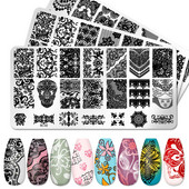 Μεταφορά νυχιών εκτύπωσης στένσιλ βερνίκι ατσάλινο πιάτο Ορθογώνιο χρωματιστό σφραγιστικό εργαλείο Nail Art Υλικά Προϊόντα μανικιούρ Αξεσουάρ