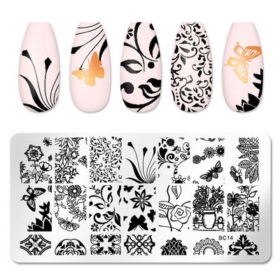 Μεταφορά νυχιών εκτύπωσης στένσιλ βερνίκι ατσάλινο πιάτο Ορθογώνιο χρωματιστό σφραγιστικό εργαλείο Nail Art Υλικά Προϊόντα μανικιούρ Αξεσουάρ