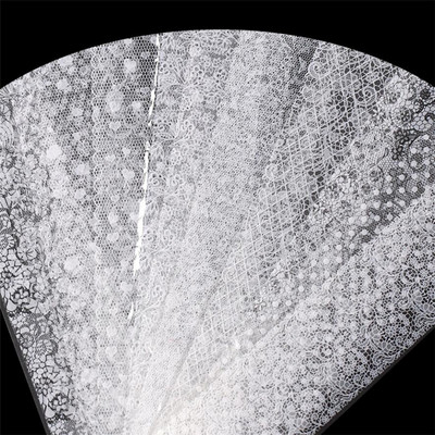 16Gb 4cm x 20cm balts, melns mežģīņu nagu mākslas folijas komplekts nagu pārnēsāšanas uzlīmju papīrs DIY manikīrs nagu dekorēšanas aksesuāri