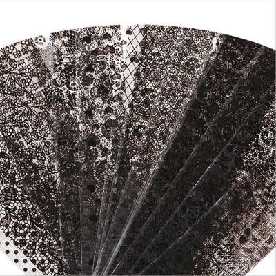 16Gb 4cm x 20cm balts, melns mežģīņu nagu mākslas folijas komplekts nagu pārnēsāšanas uzlīmju papīrs DIY manikīrs nagu dekorēšanas aksesuāri