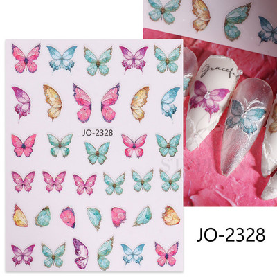 Αυτοκόλλητο Butterfly Nail Art Holograghic Πολύχρωμο Big Butterfly Charms Gel για μανικιούρ νυχιών βερνίκι Πρωτοχρονιάτικο Διακόσμηση Αγίου Βαλεντίνου SLJO