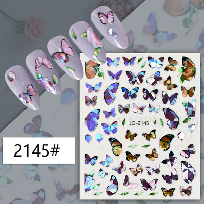 Αυτοκόλλητο Butterfly Nail Art Holograghic Πολύχρωμο Big Butterfly Charms Gel για μανικιούρ νυχιών βερνίκι Πρωτοχρονιάτικο Διακόσμηση Αγίου Βαλεντίνου SLJO