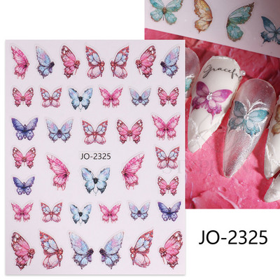 Αυτοκόλλητο Butterfly Nail Art Holograghic Πολύχρωμο Big Butterfly Charms Gel για μανικιούρ νυχιών βερνίκι Πρωτοχρονιάτικο Διακόσμηση Αγίου Βαλεντίνου SLJO