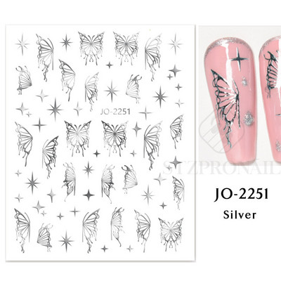 Αυτοκόλλητο Butterfly Nail Art Holograghic Πολύχρωμο Big Butterfly Charms Gel για μανικιούρ νυχιών βερνίκι Πρωτοχρονιάτικο Διακόσμηση Αγίου Βαλεντίνου SLJO