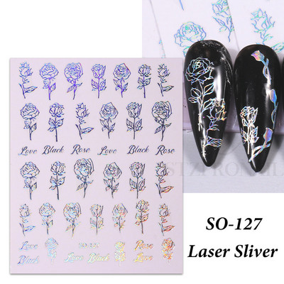 Αυτοκόλλητο Butterfly Nail Art Holograghic Πολύχρωμο Big Butterfly Charms Gel για μανικιούρ νυχιών βερνίκι Πρωτοχρονιάτικο Διακόσμηση Αγίου Βαλεντίνου SLJO