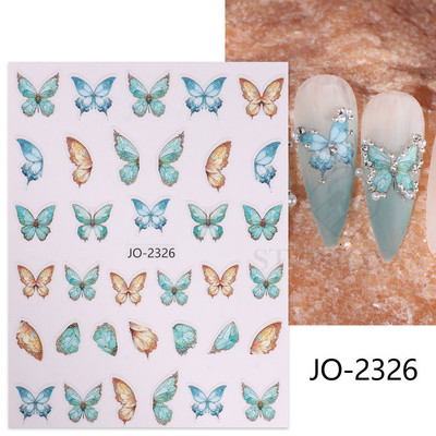 Αυτοκόλλητο Butterfly Nail Art Holograghic Πολύχρωμο Big Butterfly Charms Gel για μανικιούρ νυχιών βερνίκι Πρωτοχρονιάτικο Διακόσμηση Αγίου Βαλεντίνου SLJO