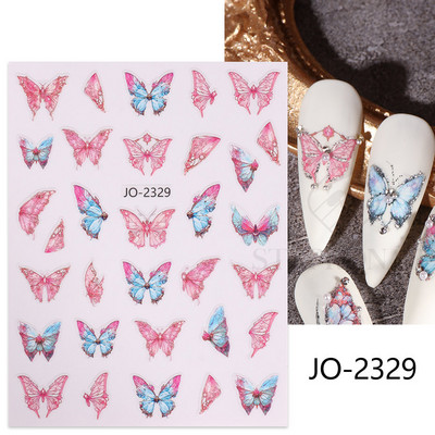 Αυτοκόλλητο Butterfly Nail Art Holograghic Πολύχρωμο Big Butterfly Charms Gel για μανικιούρ νυχιών βερνίκι Πρωτοχρονιάτικο Διακόσμηση Αγίου Βαλεντίνου SLJO