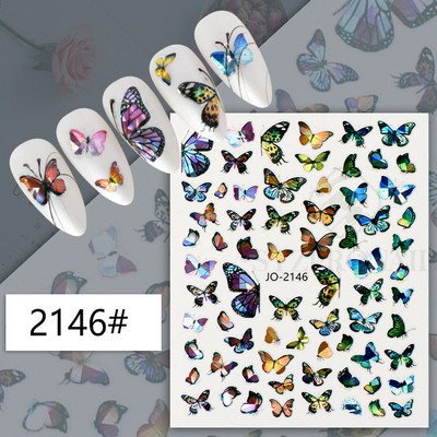 Αυτοκόλλητο Butterfly Nail Art Holograghic Πολύχρωμο Big Butterfly Charms Gel για μανικιούρ νυχιών βερνίκι Πρωτοχρονιάτικο Διακόσμηση Αγίου Βαλεντίνου SLJO