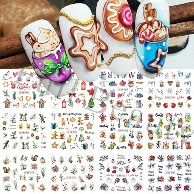 12 buc. Autocolante pentru unghii pisici negre Glisoare cu animale drăguțe din desene animate pentru unghii Love Heart Transfer Water Decals Manichiură Tattoo NLA493-504