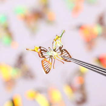 1 ΤΕΜ. ιριδίζοντα 3D αυτοκόλλητα πεταλούδας αυτοκόλλητα αυτοκόλλητα συρόμενα πολύχρωμα DIY Χρυσά Αυτοκόλλητα Μεταφοράς Νυχιών Φύλλα Διακοσμητικά μεμβράνης