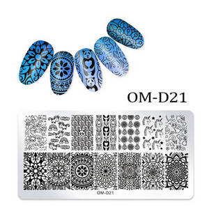 1 gab. 6 * 6 cm nerūsējošā tērauda nagu mākslas štancēšanas plāksnes atkārtoti lietojamas astoņstūra formas apdrukas plāksne ar ziedu dzīvnieku ķiršu apdruku