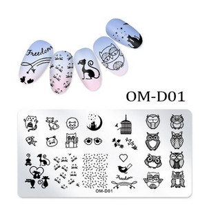 1 gab. 6 * 6 cm nerūsējošā tērauda nagu mākslas štancēšanas plāksnes atkārtoti lietojamas astoņstūra formas apdrukas plāksne ar ziedu dzīvnieku ķiršu apdruku