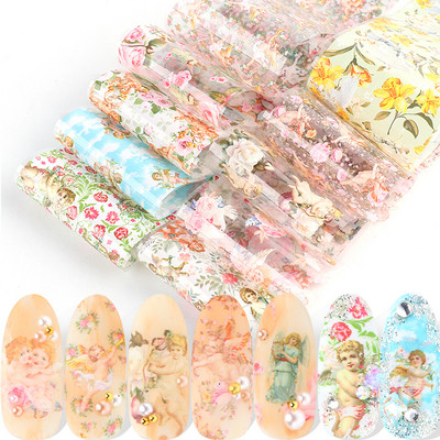 Abstraktne Graffiti küünte kleebis geomeetria lill värviline maalimine küünte ülekandmise foolium Romantiline Pariisi geellaki maniküür NL4122