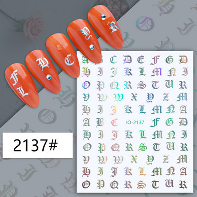 Αυτοκόλλητα νυχιών Γεωμετρικές γραμμές Μαύρα άσπρα γράμματα Loves Back Κόλλα Αυτοκόλλητα νυχιών Διακόσμηση για Συμβουλές νυχιών ομορφιά