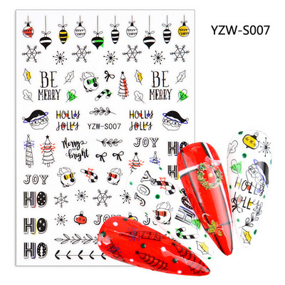 1 φύλλο τρισδιάστατο λευκό χρυσό Χριστουγεννιάτικο συρόμενο αυτοκόλλητο νυχιών Αυτοκόλλητα Νιφάδες χιονιού Πρωτοχρονιάτικα αυτοκόλλητα μεμβράνη για μανικιούρ Διακοσμητικά αυτοκόλλητα ομορφιάς