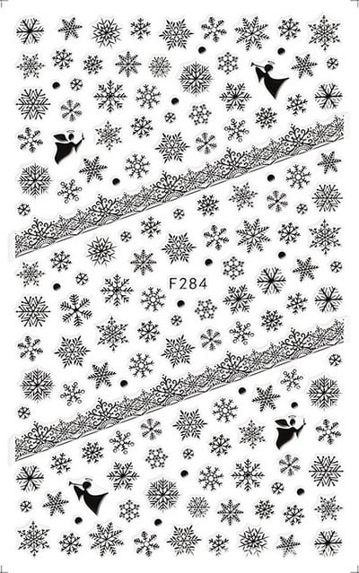 1 φύλλο τρισδιάστατο λευκό χρυσό Χριστουγεννιάτικο συρόμενο αυτοκόλλητο νυχιών Αυτοκόλλητα Νιφάδες χιονιού Πρωτοχρονιάτικα αυτοκόλλητα μεμβράνη για μανικιούρ Διακοσμητικά αυτοκόλλητα ομορφιάς