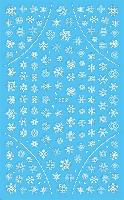 1 φύλλο τρισδιάστατο λευκό χρυσό Χριστουγεννιάτικο συρόμενο αυτοκόλλητο νυχιών Αυτοκόλλητα Νιφάδες χιονιού Πρωτοχρονιάτικα αυτοκόλλητα μεμβράνη για μανικιούρ Διακοσμητικά αυτοκόλλητα ομορφιάς