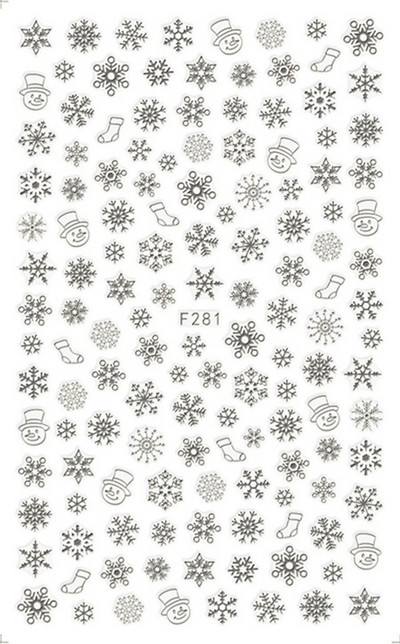 1 φύλλο τρισδιάστατο λευκό χρυσό Χριστουγεννιάτικο συρόμενο αυτοκόλλητο νυχιών Αυτοκόλλητα Νιφάδες χιονιού Πρωτοχρονιάτικα αυτοκόλλητα μεμβράνη για μανικιούρ Διακοσμητικά αυτοκόλλητα ομορφιάς