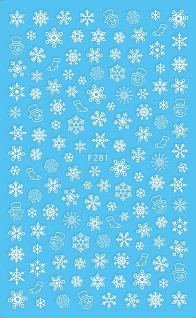 1 φύλλο τρισδιάστατο λευκό χρυσό Χριστουγεννιάτικο συρόμενο αυτοκόλλητο νυχιών Αυτοκόλλητα Νιφάδες χιονιού Πρωτοχρονιάτικα αυτοκόλλητα μεμβράνη για μανικιούρ Διακοσμητικά αυτοκόλλητα ομορφιάς