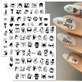 1 τεμ. Σέξι κορίτσι Αφηρημένο Γυναικείο Σχέδιο Προσώπου Τρισδιάστατα αυτοκόλλητα νυχιών Χαλκομανίες με μοτίβο χαρακτήρων Μανικιούρ Διακόσμηση νυχιών Χαλκομανίες συρόμενο