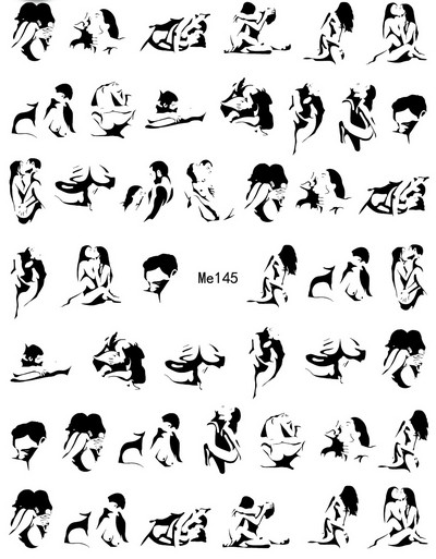 1 τεμ. Σέξι κορίτσι Αφηρημένο Γυναικείο Σχέδιο Προσώπου Τρισδιάστατα αυτοκόλλητα νυχιών Χαλκομανίες με μοτίβο χαρακτήρων Μανικιούρ Διακόσμηση νυχιών Χαλκομανίες συρόμενο