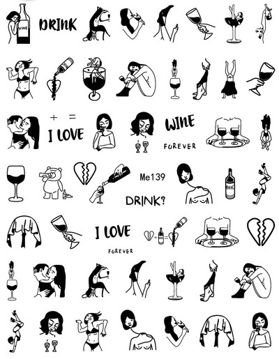 1 τεμ. Σέξι κορίτσι Αφηρημένο Γυναικείο Σχέδιο Προσώπου Τρισδιάστατα αυτοκόλλητα νυχιών Χαλκομανίες με μοτίβο χαρακτήρων Μανικιούρ Διακόσμηση νυχιών Χαλκομανίες συρόμενο