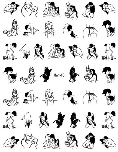 1 τεμ. Σέξι κορίτσι Αφηρημένο Γυναικείο Σχέδιο Προσώπου Τρισδιάστατα αυτοκόλλητα νυχιών Χαλκομανίες με μοτίβο χαρακτήρων Μανικιούρ Διακόσμηση νυχιών Χαλκομανίες συρόμενο