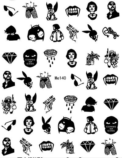 1 τεμ. Σέξι κορίτσι Αφηρημένο Γυναικείο Σχέδιο Προσώπου Τρισδιάστατα αυτοκόλλητα νυχιών Χαλκομανίες με μοτίβο χαρακτήρων Μανικιούρ Διακόσμηση νυχιών Χαλκομανίες συρόμενο